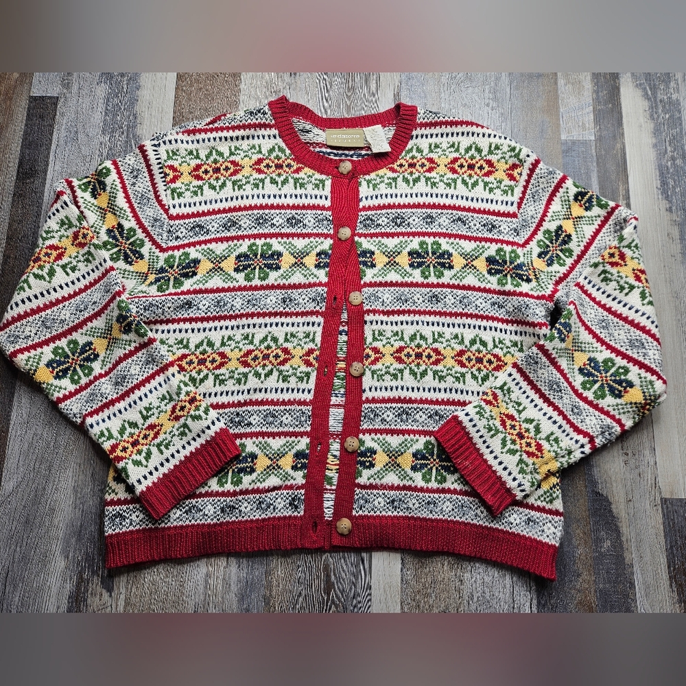 Liz Claiborne Lizwear Vintage Cardigan Sweater Women's Medium Button Front